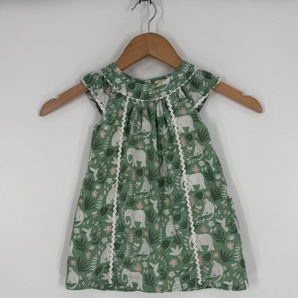Baby Boden Jungle Print Dress in Green | Size 12-18 Months - Picture 1 of 6